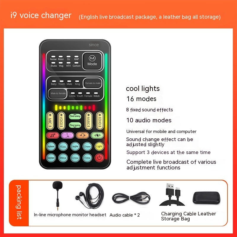 Mobile Computer Live Mini Sound Card Voice Changer Tone amazing Slow Downer