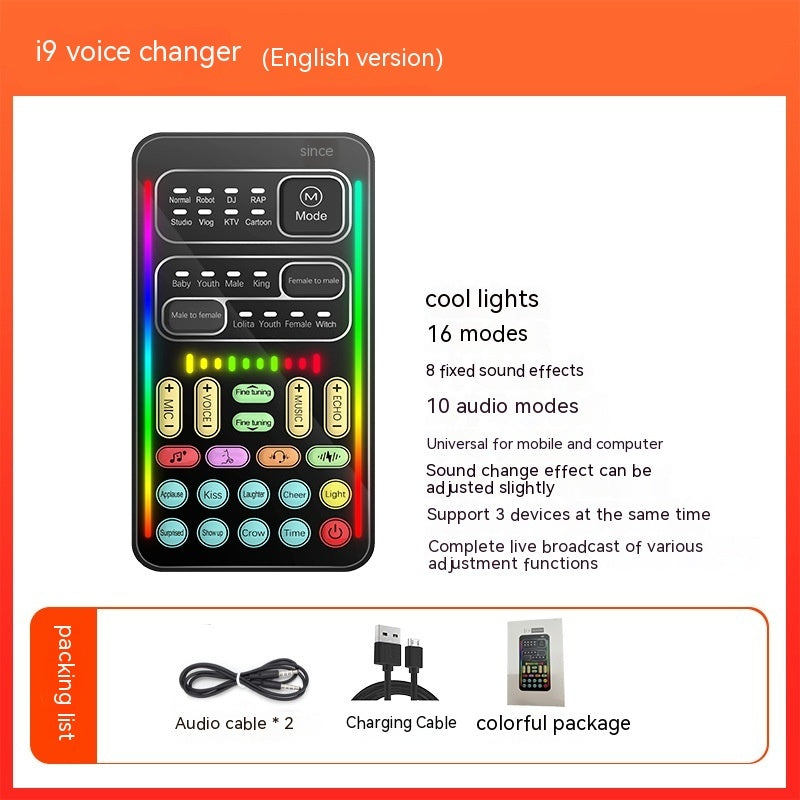 Mobile Computer Live Mini Sound Card Voice Changer Tone amazing Slow Downer